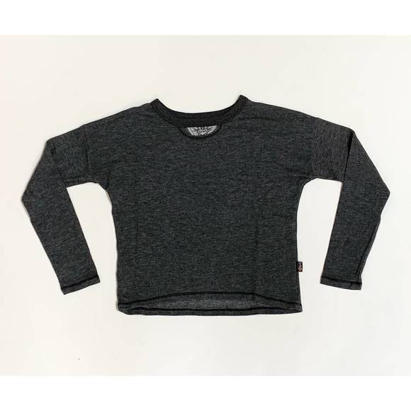 NEW T2LOVE kids long sleeve crew with keyhole neckline in grey - Picture 1 of 1